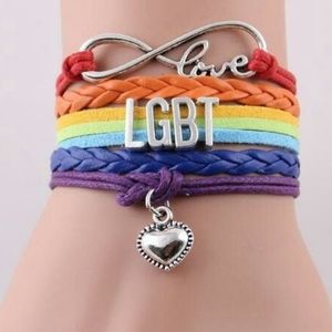 Pride Rainbow Infinity Love heart bracelet
